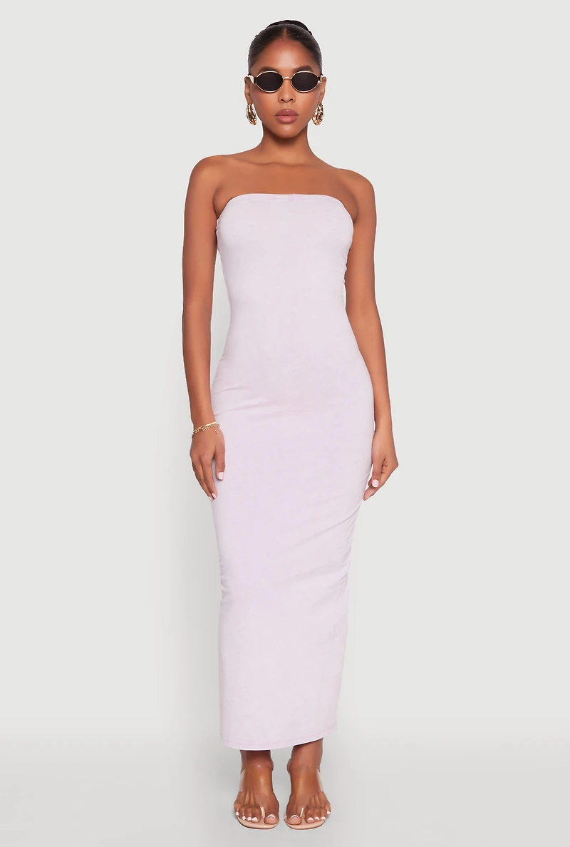 Womens Daisy Mineral Wash Maxi Tube Dress, Purple, Size S