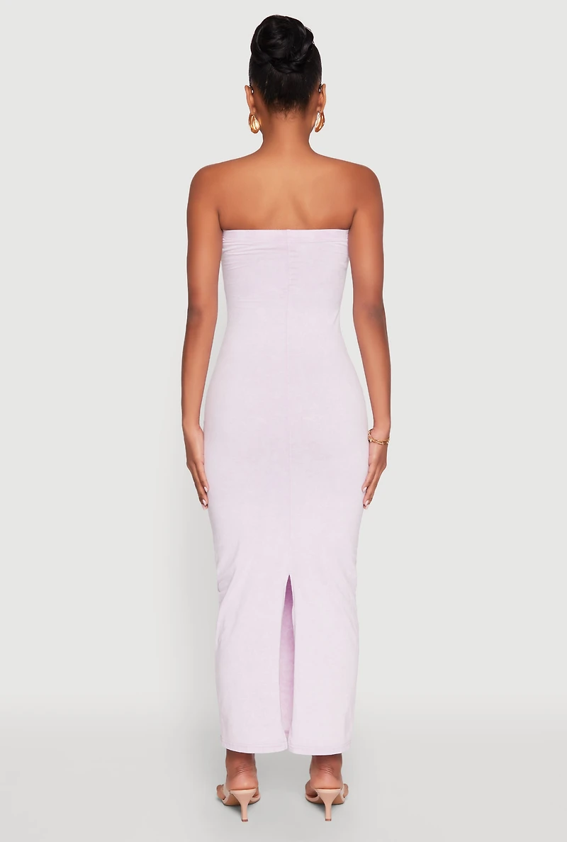 Womens Daisy Mineral Wash Maxi Tube Dress, Purple, Size S