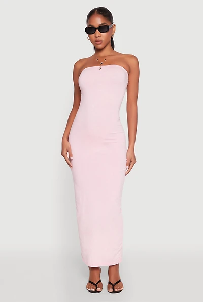 Womens Daisy Mineral Wash Maxi Tube Dress, Pink, Size L