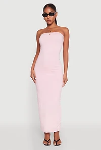 Womens Daisy Mineral Wash Maxi Tube Dress, Pink, Size L