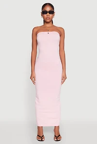 Womens Daisy Mineral Wash Maxi Tube Dress, Pink, Size L