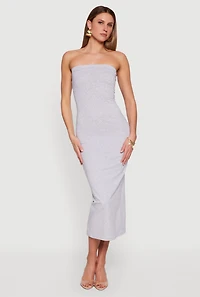 Back Slit Tube Midi Dress