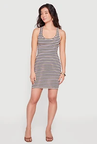 Striped Racerback Scoop Neck Mini Dress