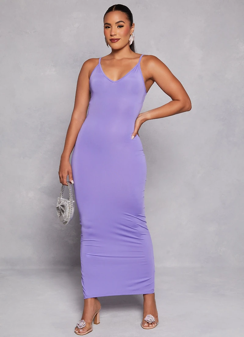 Daisy V Neck Bodycon Maxi Dress