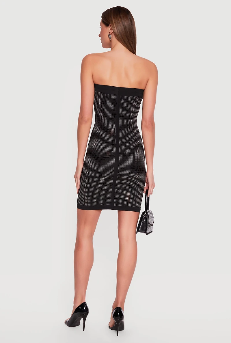 Rhinestone Mini Tube Dress