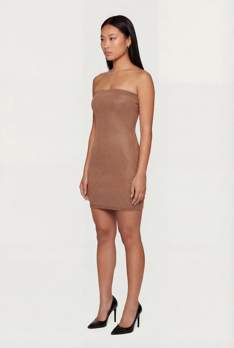 Rhinestone Mini Tube Dress