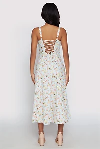 Haute Monde Floral Bustier Midi Dress