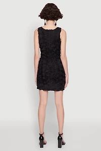 Womens Haute Monde 3D Floral Mesh Overlay Bodycon Dress, Black, Size M