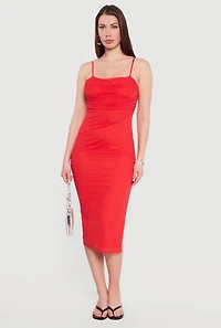 Ruched Cami Dress with Side Slit