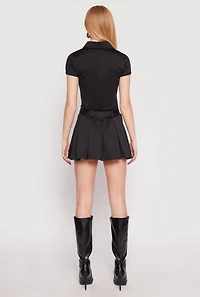 Womens Haute Monde Belted Pleated Polo Dress,