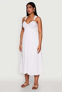 Haute Monde Linen Wood Beaded Strap Sundress
