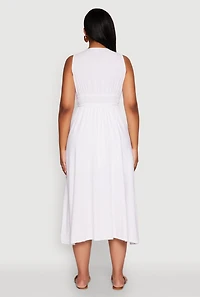 Haute Monde Linen Wood Beaded Strap Sundress