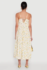 Womens Haute Monde Floral Tiered Midi Dress, Multi,