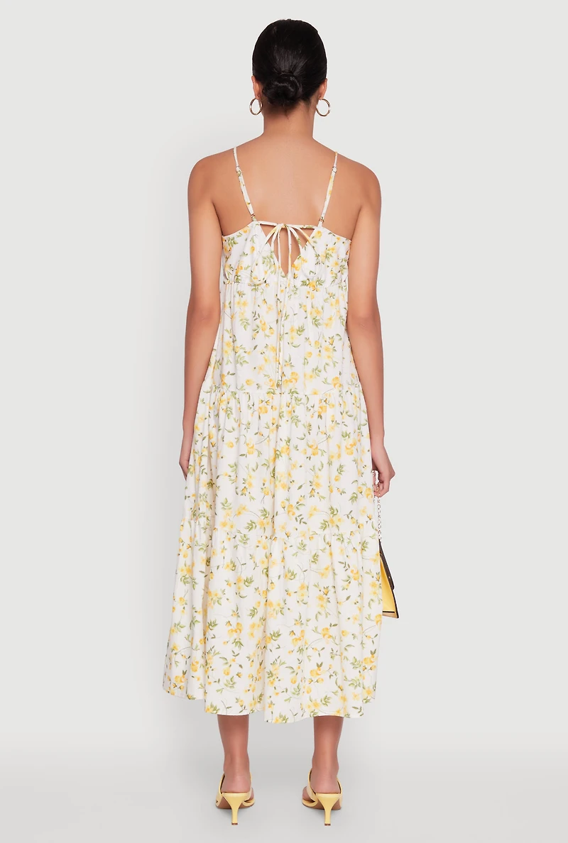 Haute Monde Floral Tiered Midi Dress