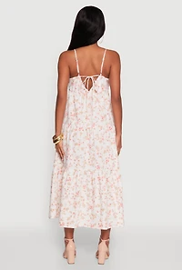 Womens Haute Monde Floral Tiered Midi Dress, Multi,