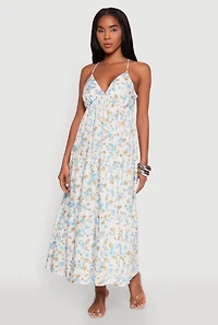 Womens Haute Monde Floral Tiered Midi Dress, Multi,