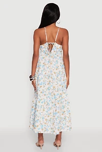 Womens Haute Monde Floral Tiered Midi Dress, Multi,
