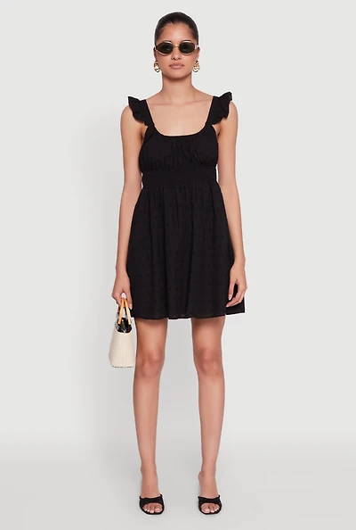 Womens Haute Monde Ruffled Strap Babydoll Sundress,