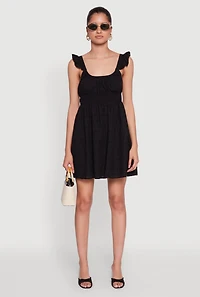 Womens Haute Monde Ruffled Strap Babydoll Sundress,