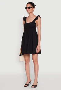 Womens Haute Monde Ruffled Strap Babydoll Sundress,