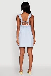 Womens Haute Monde Ruffled Strap Babydoll Sundress, Blue, Size S
