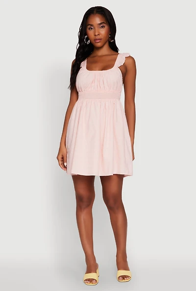 Womens Haute Monde Ruffled Strap Babydoll Sundress, M