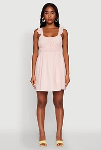 Womens Haute Monde Ruffled Strap Babydoll Sundress, M