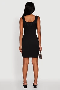 Womens Haute Monde Textured Knit Bodycon Dress with Tie Front,