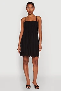 Womens Haute Monde Floral Crochet Detail Mini Dress, Black, Size S