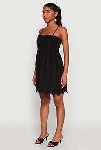 Womens Haute Monde Floral Crochet Detail Mini Dress, Black, Size S