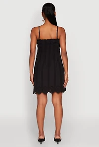 Womens Haute Monde Floral Crochet Detail Mini Dress, Black, Size L