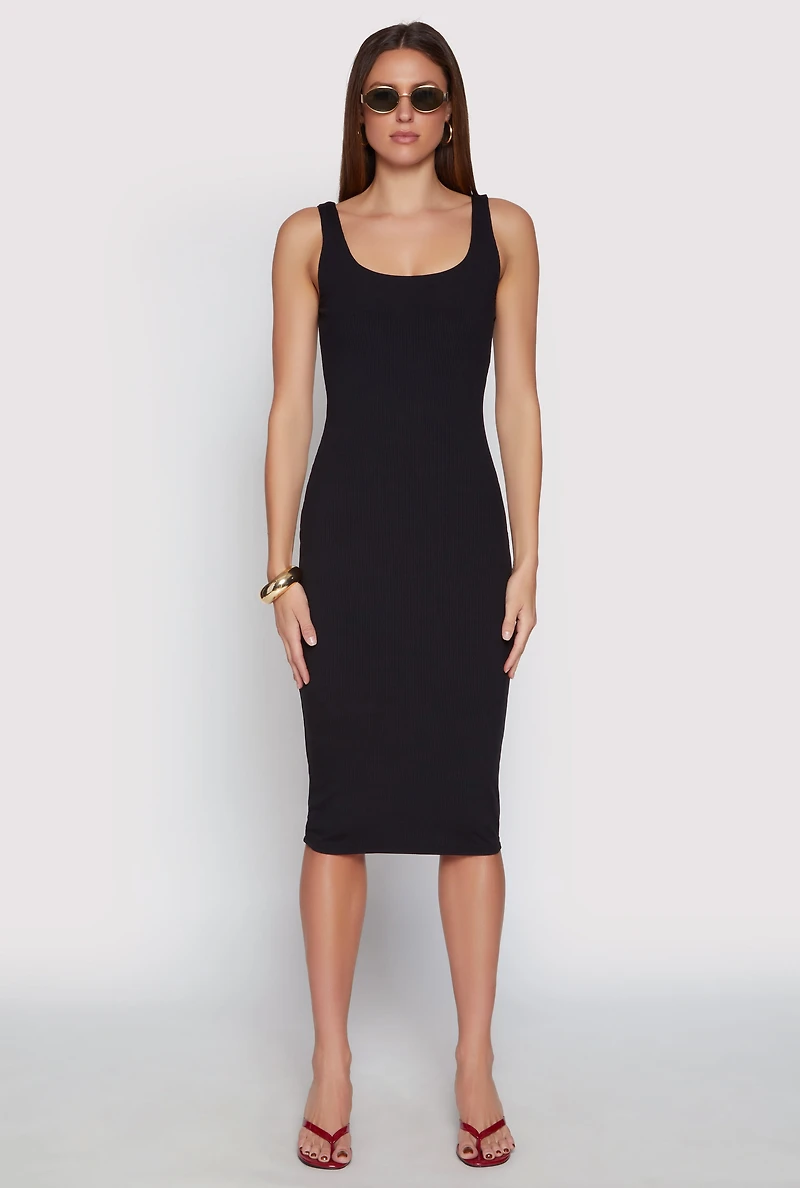Womens Haute Monde Ribbed Knit Tank Dress, S