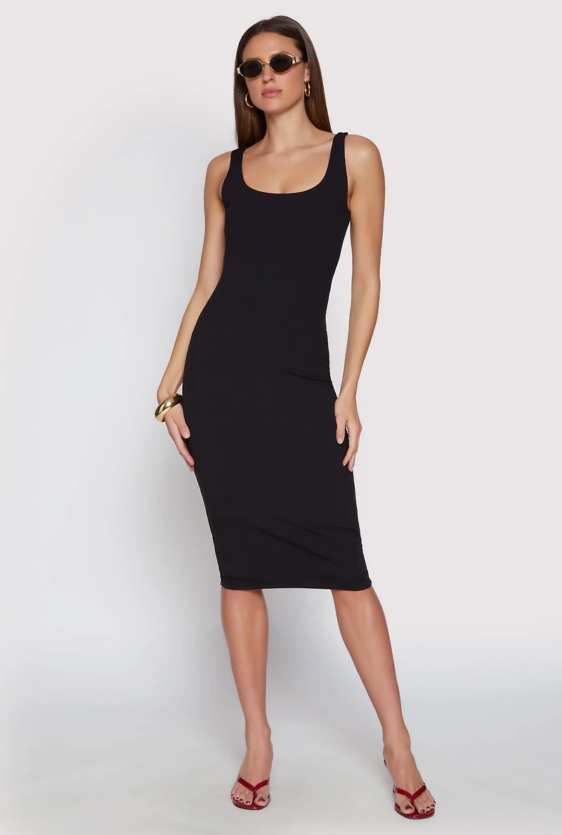 Womens Haute Monde Ribbed Knit Tank Dress, S