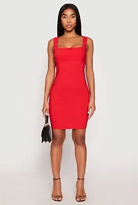 Crepe Knit Scalloped Trim Dress