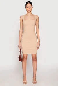 Womens Crepe Knit Scalloped Trim Dress,