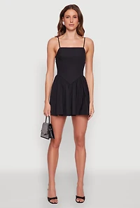 Womens Lace Up Back Skater Dress,