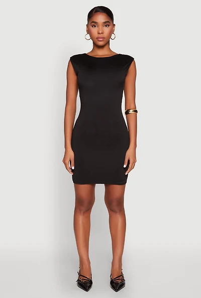 Open Back Ruched Bodycon Dress