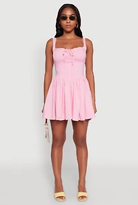 Pleated Corset Mini Dress