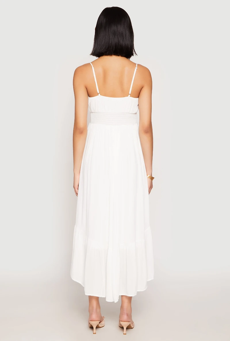 Womens Iris Gauze Knit Smocked Waist Dress,