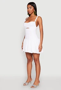 Iris Poplin Keyhole Front Bubble Hem Dress