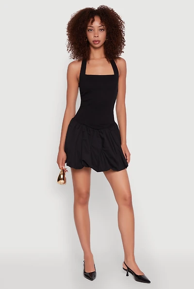 Womens Iris Halter Bubble Hem Dress, S