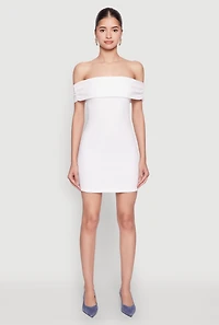 Womens Iris Bow Detail Ruched Overlay Dress, White, Size S