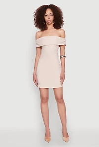 Womens Iris Bow Detail Ruched Overlay Dress, Beige, Size S