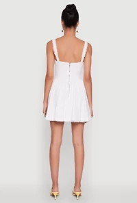 Womens Iris Lace Trim Bustier Skater Dress, White, Size S