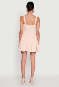 Womens Iris Lace Trim Bustier Skater Dress, Orange, Size L