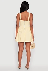 Womens Iris Lace Trim Bustier Skater Dress, Yellow, Size L