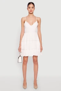 Iris Gauze Knit Crochet Detail Tiered Dress