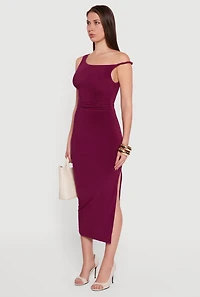 One Shoulder Sleeveless Side Slit Dress