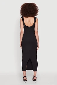 Womens Iris Two Tone Tie Front Tank Dress, Black, Size M