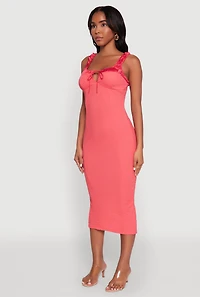 Womens Iris Two Tone Tie Front Tank Dress, Red, Size S